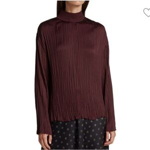 Vince Burgundy Pleated Women's Top